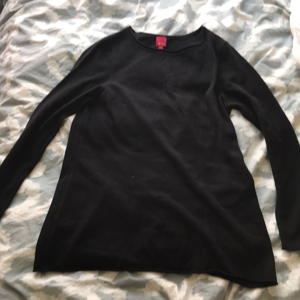 Silk / Cashmere Black Sweater L